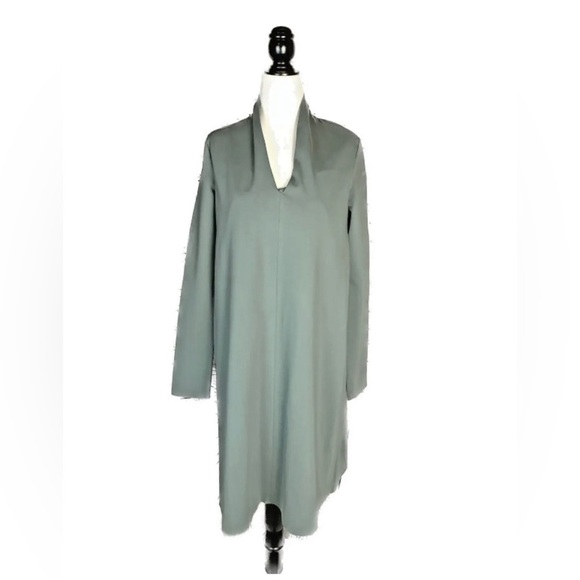 COS Minimalist V-Neck Long Sleeve Stretch Heavy Jersey A Line Dress - Picture 4 of 15